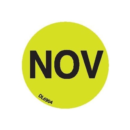 Decker Tape Products Label, DL6904, MONTHS OF YEAR - NOV, 1" DL6904